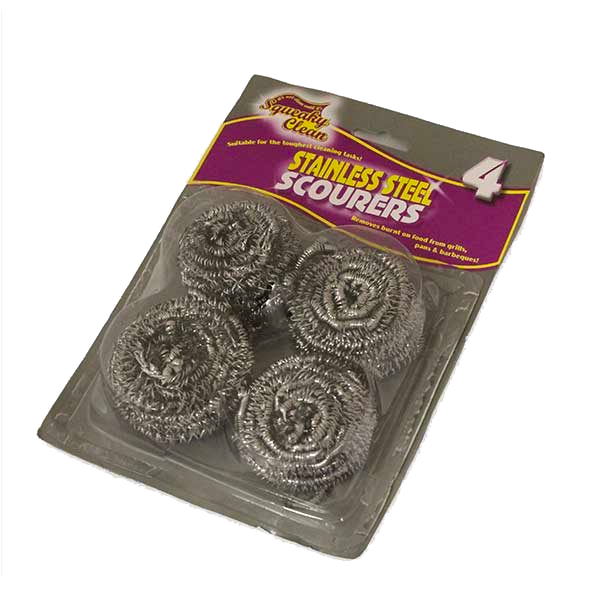 T0628 Squeaky Steel Spiral Scourers (10 Pack)