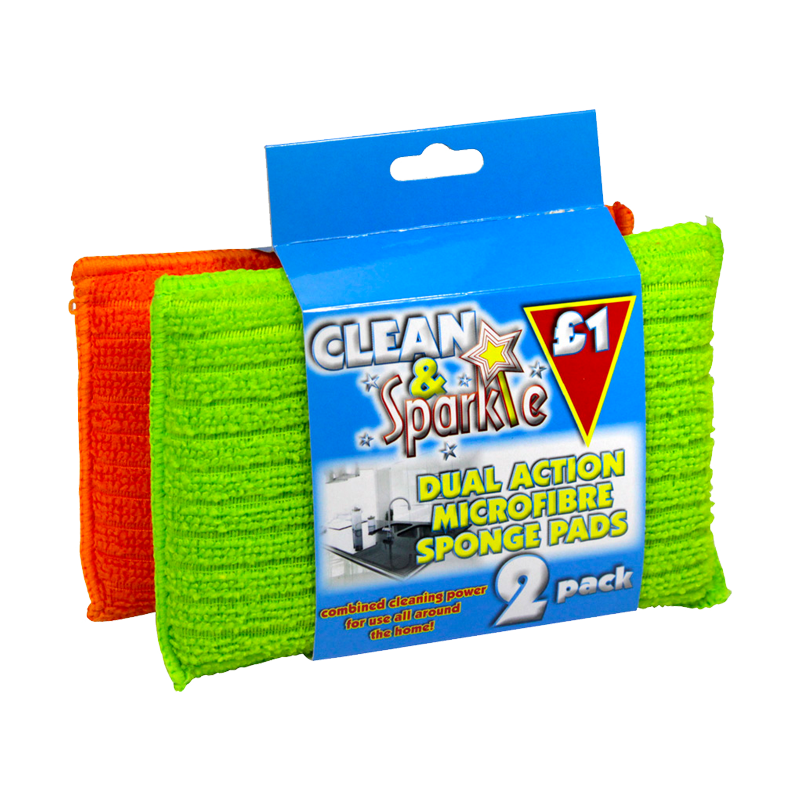 T0630 Clean & Sparkle Dual Action Sponge Pad - 2 Pack (5 Pack)