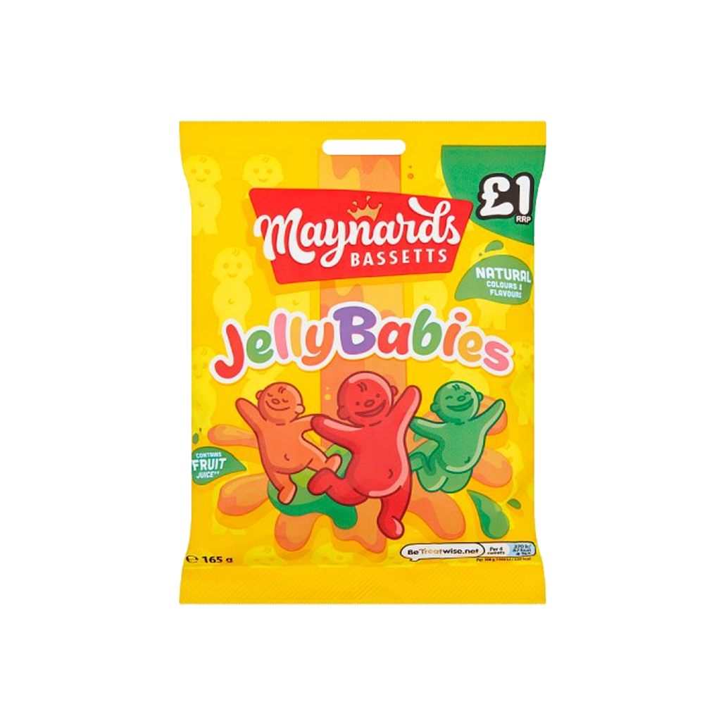 T0684 Bassetts Jelly Babies Bag - 165g - Price Marked (12 Pack)