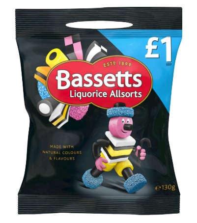 T0685 Bassetts Liquorice Allsorts Bag - 165g - Price Marked (12 Pack)