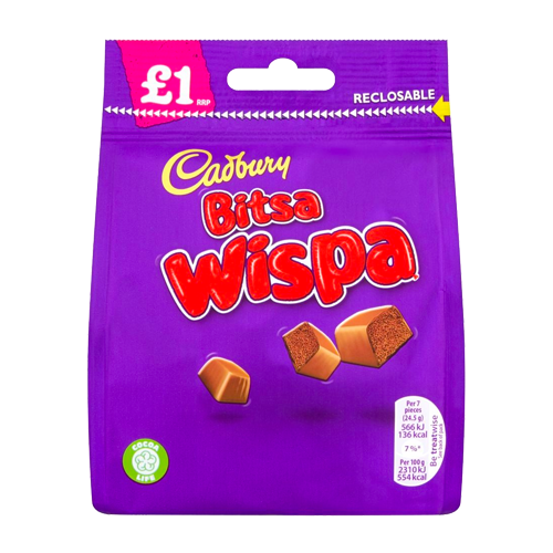 T0691 Cadburys Bitsa Wispa Bag - 95g - Price Marked (10 Pack)