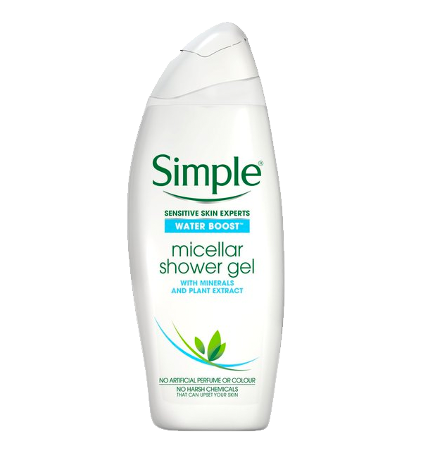 T0725 Simple Micellar Water Boost Shower Gel - 250ml (6 Pack)