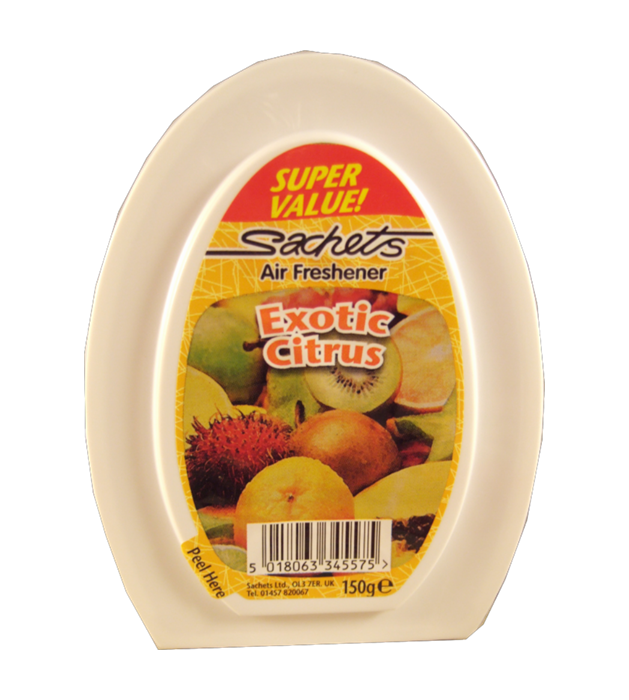 T0952 Sachets Gel Air Freshener - Exotic Citrus - 3 Pack (4 Pack)