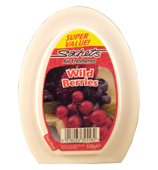 T0953 Sachets Gel Air Freshener - Wild Berries - 3 Pack (4 Pack)