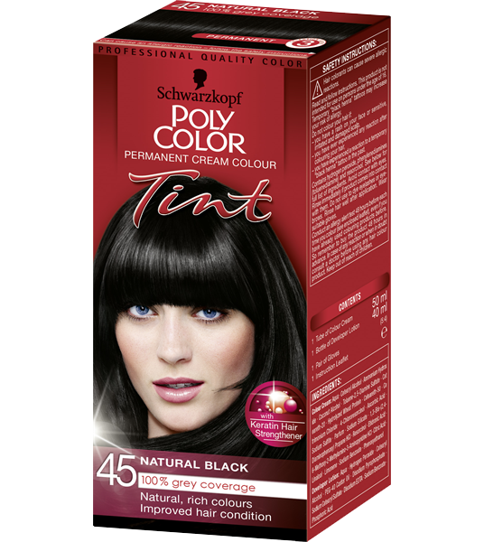 T0968 Poly Color Hair Tint - Natural Black / Shade 45 (3 Pack)
