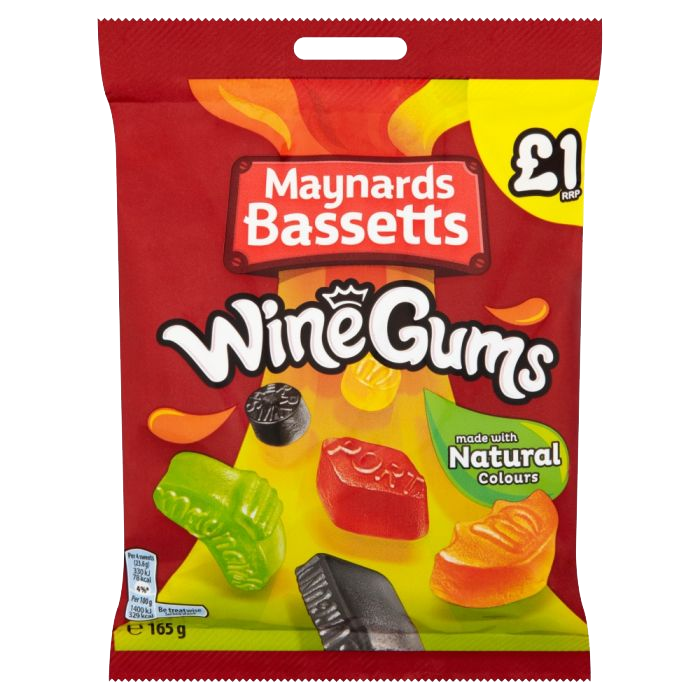 T0996 Bassetts Wine Gums - Price Marked- 160g Bag (12 Pack)