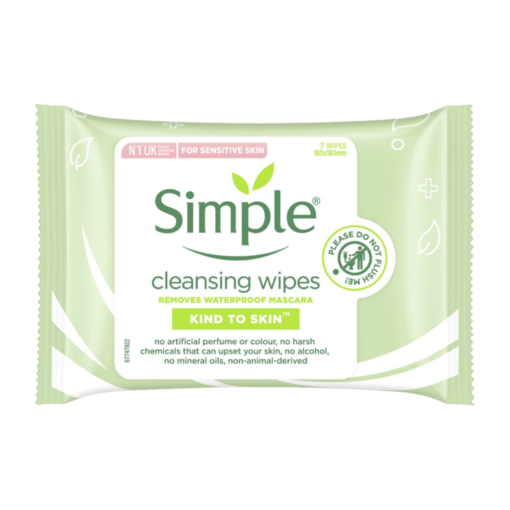 T1051 Simple Kind To Skin Cleansing Face Wipes - Pack of 7 (10 Pack)