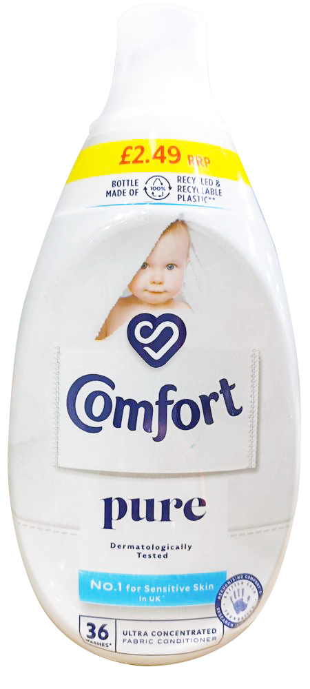 T1208 Comfort Pure Fabric Conditioner - Pure Price Marked Î’Â£2.49 - 36 Washes, 540ml (6 Pack)