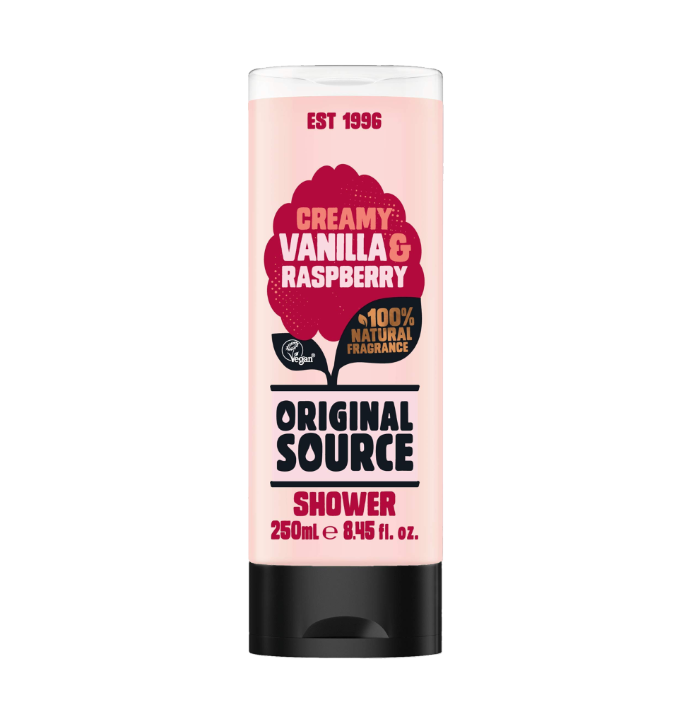 T1280 Original Source  Vanilla & Raspberry Shower Gel - 250ml (6 Pack)